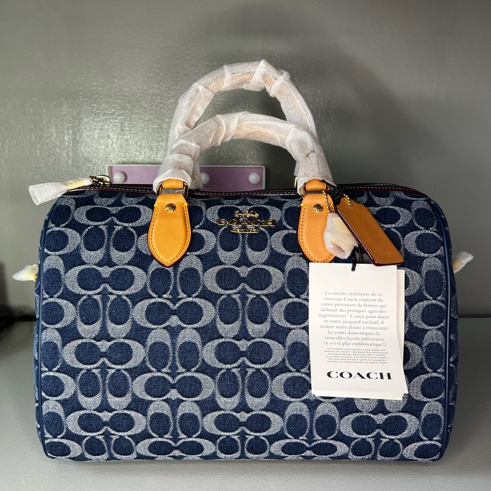 Coach Rowan Large Satchel Bag In Signature Canvas - Picture 12 of 15